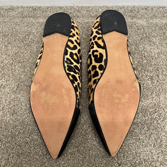 Black Leopard Print Pointed Toe Flats - Size 8 - Picture 7 of 7